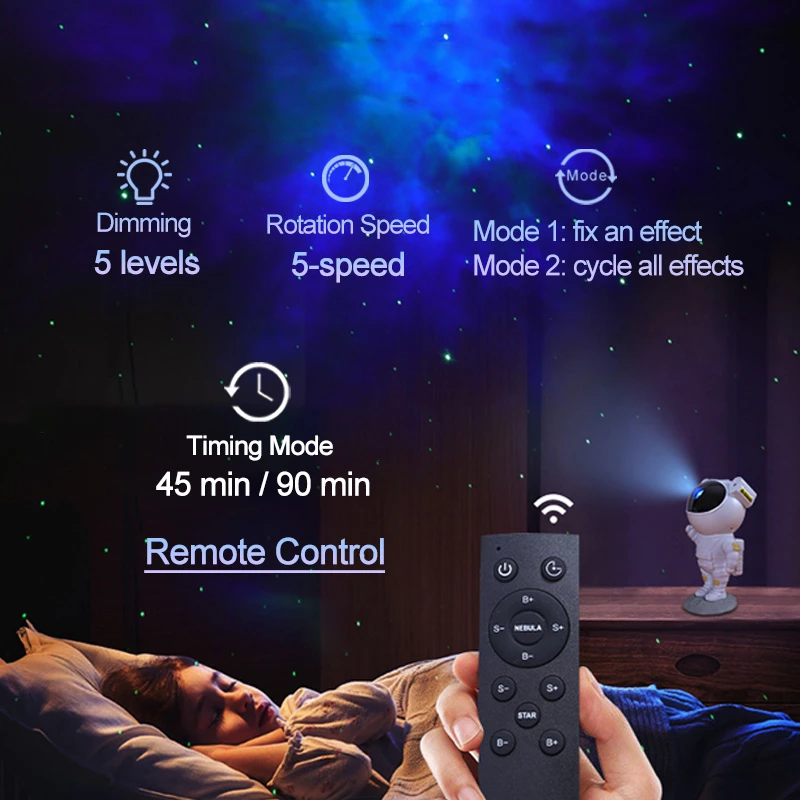 Astronaut Galaxy Star Projector Starry Sky Night Light with BT Speaker