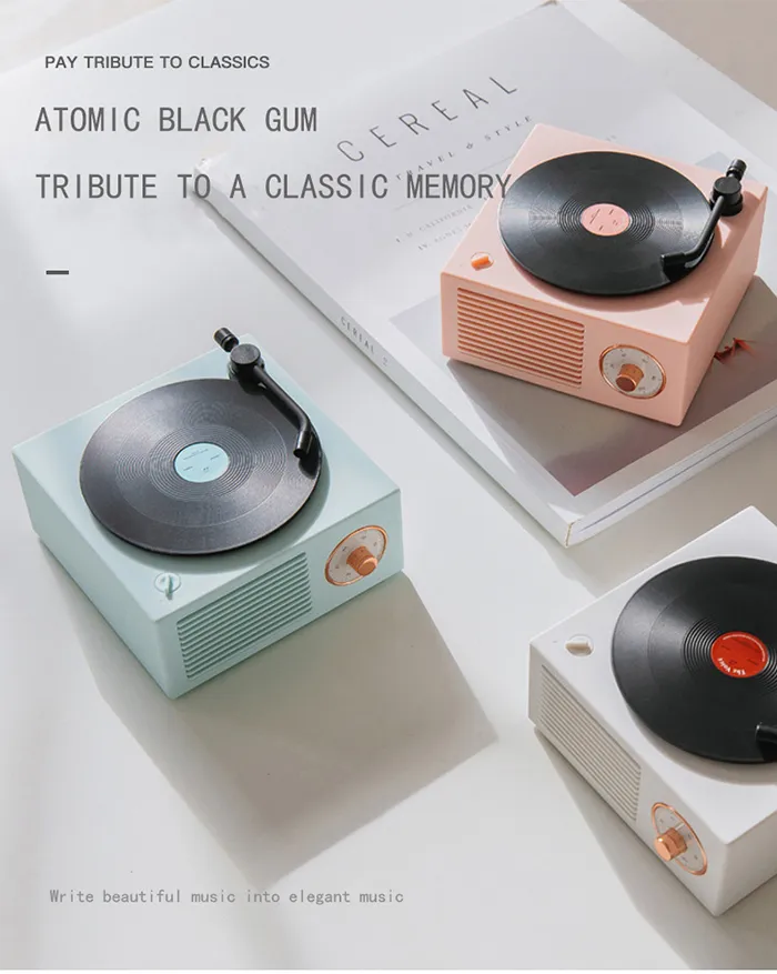 Retro Mini Vinyl Records Wireless Bluetooth Speakers