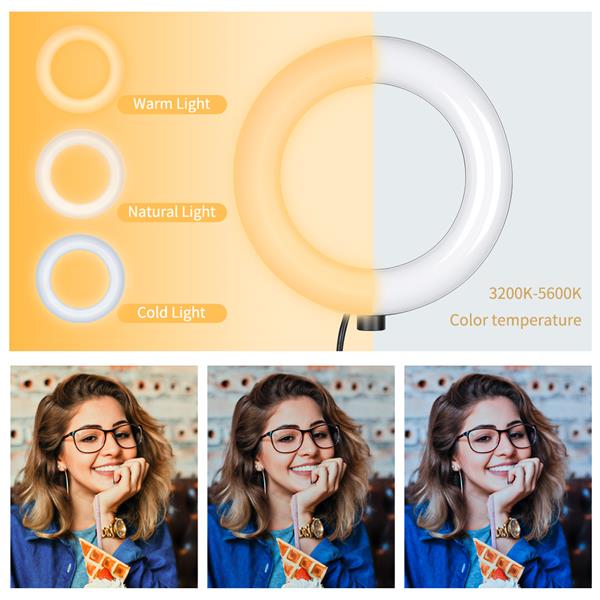 Đèn kẹp núi Ring Light 6 inch có chân đế Bluetooth 