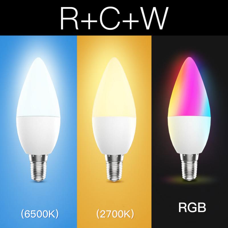 Bóng đèn thông minh Tuya WiFi chế độ kép Cổng E12 Alexa Điều khiển bằng giọng nói RGB