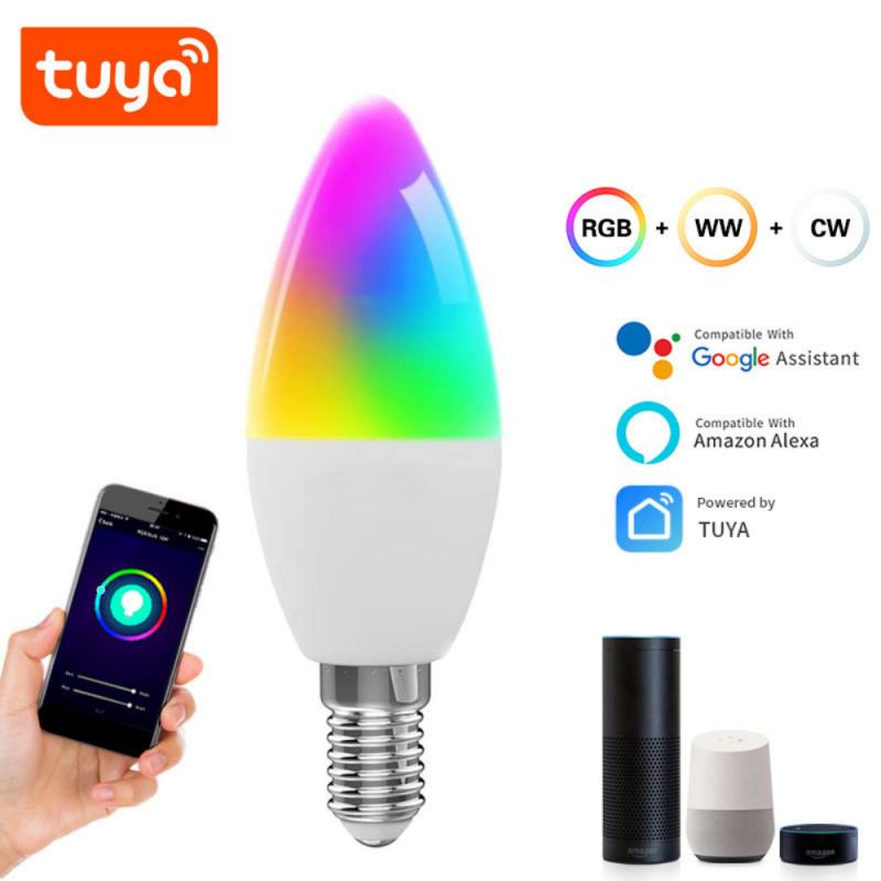 Bóng đèn thông minh Tuya WiFi chế độ kép Cổng E12 Alexa Điều khiển bằng giọng nói RGB