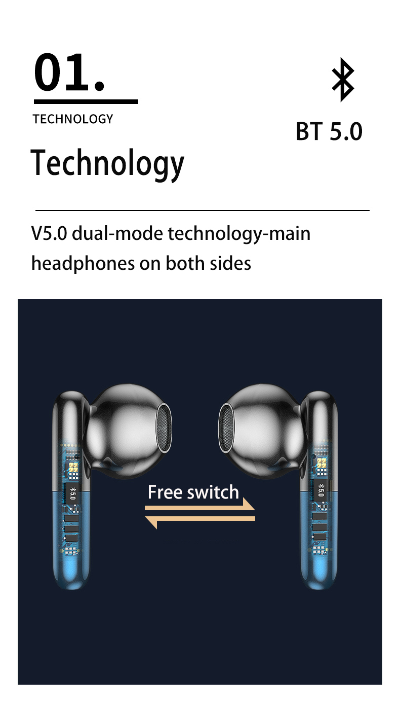 Tai nghe không dây Bluetooth TWS thể thao HIFI Stereo thoải mái khi đeo