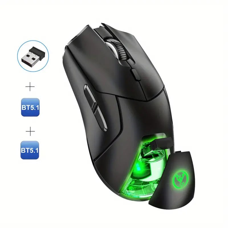 HXSJ New 2.4G Photoelectric Wireless 3 Model Mute Game Mouse 4000DPI Adjustable Rechargeable USB Plug and Play for Desktop Notebook Office