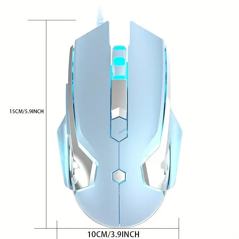 AJ120 Wired Mechanical Mouse USB Illuminated Mouse 4-step Adjustment - Perfect for Computers and Notebooks