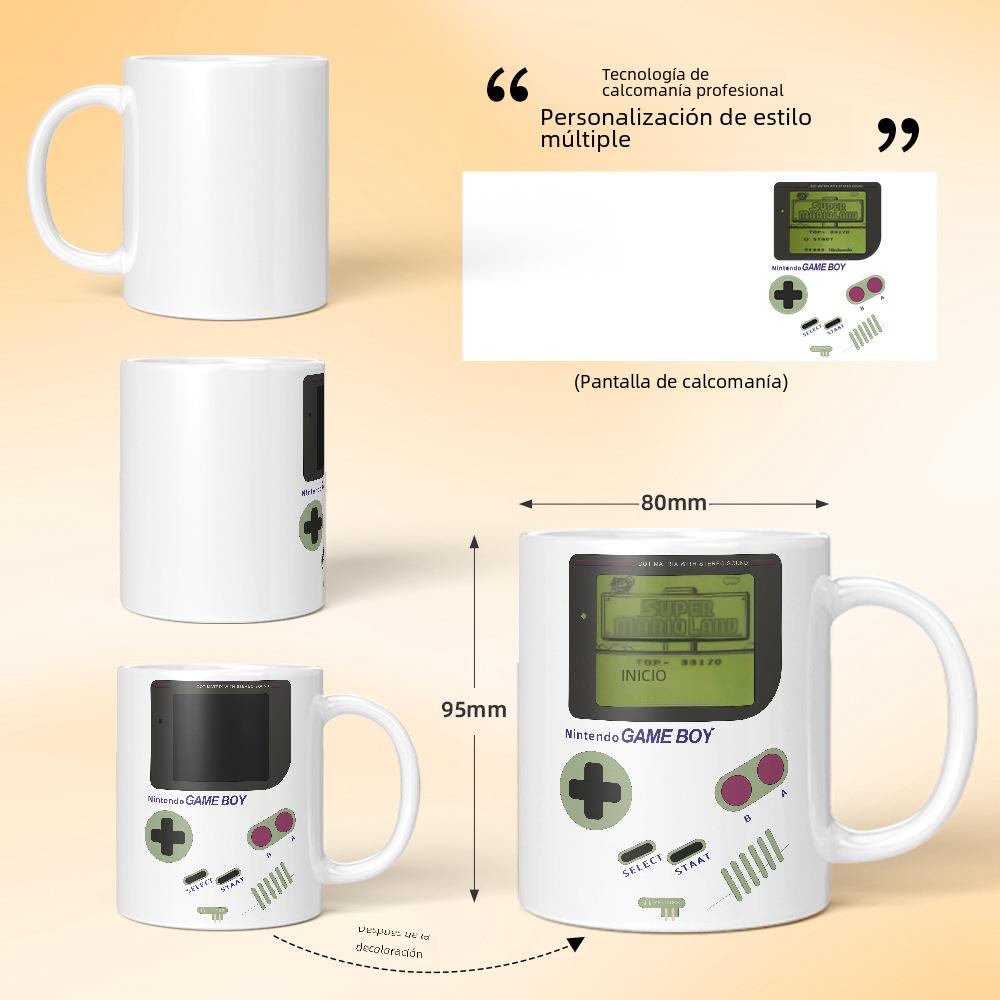 Large capacity ceramic water cup color change mug Tide play cool game machine temperature change ceramic coffee cup