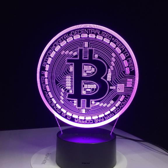 3D Led Lamp Bitcoin