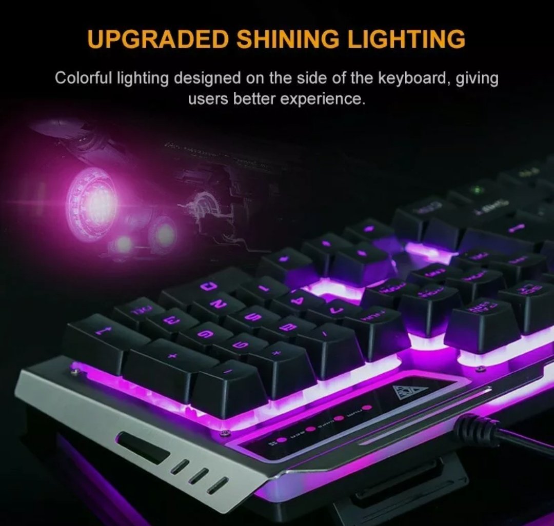 Ninja Dragon Metallic Silver Mechanical Gaming Keyboard and Mouse Set - Remarkable Finds