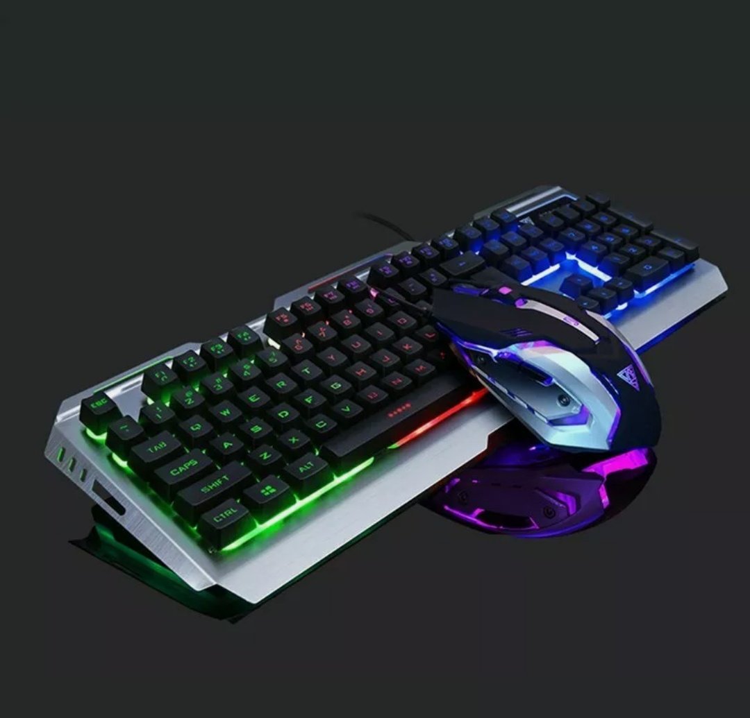 Ninja Dragon Metallic Silver Mechanical Gaming Keyboard and Mouse Set - Remarkable Finds