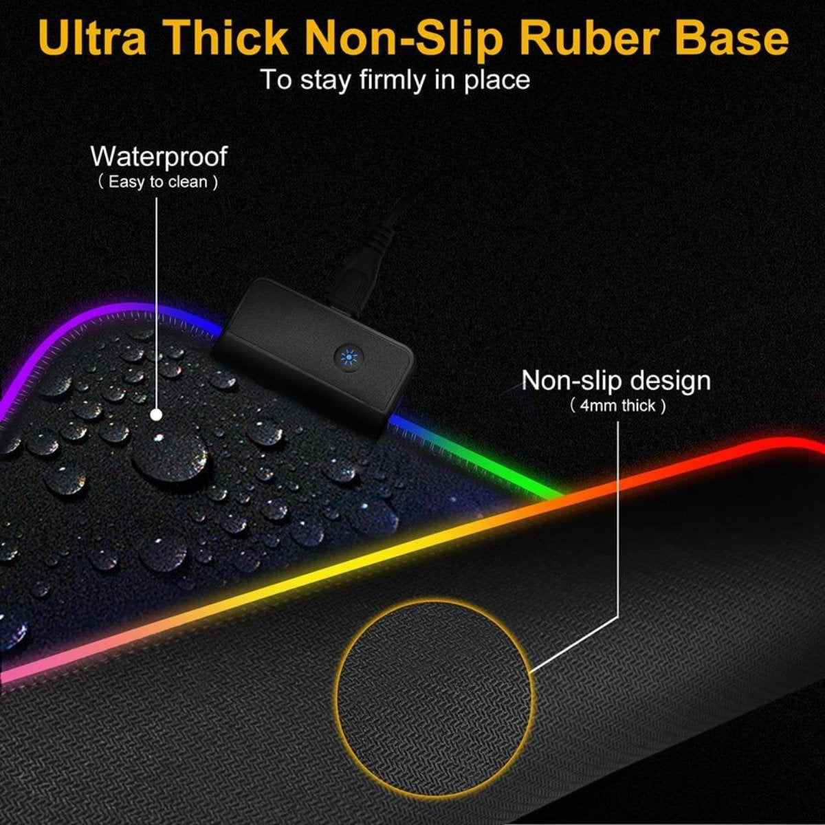 Ninja Dragons RGB Gaming 1 Touch Light Up Mouse Pad - Large Size - Remarkable Finds