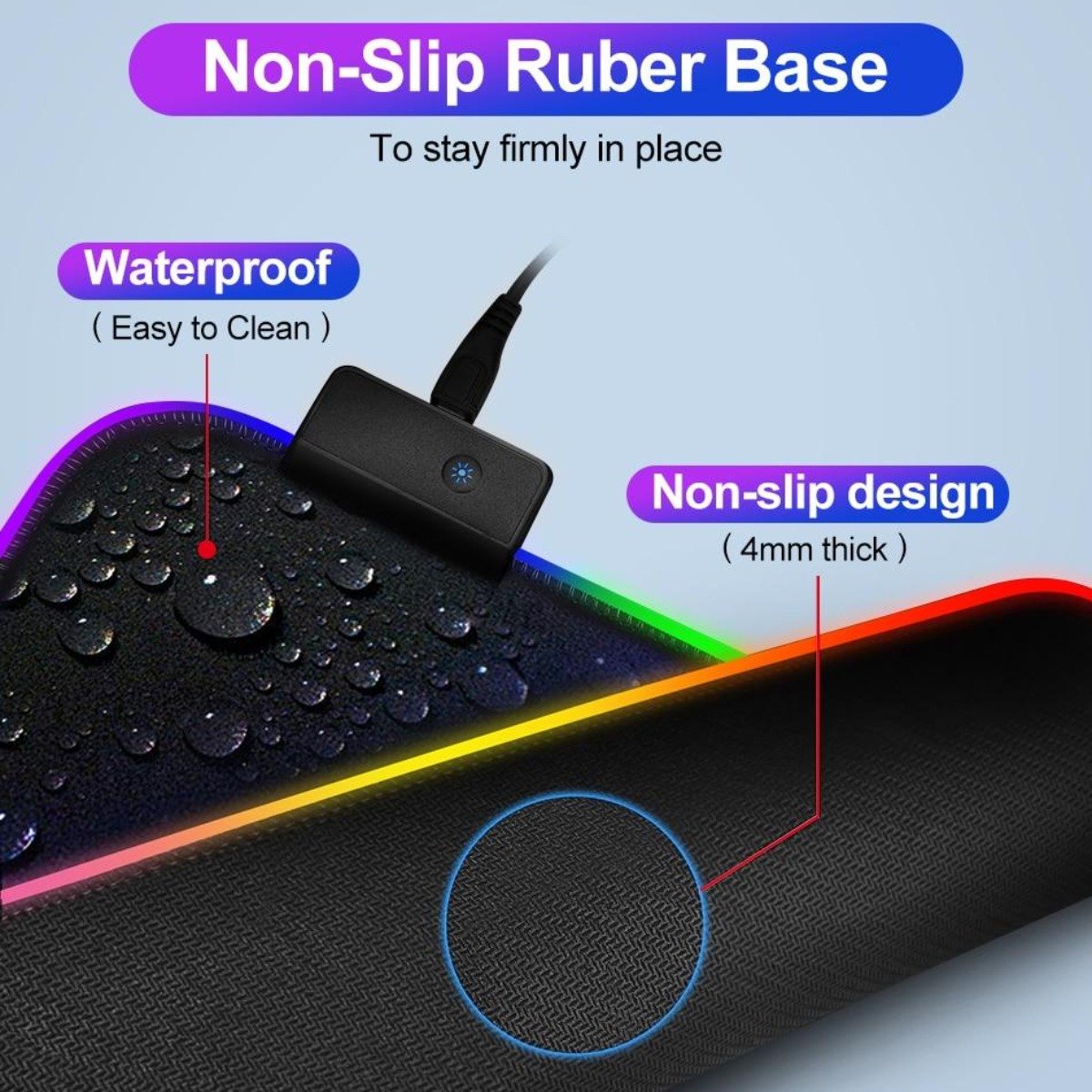 Ninja Dragons RGB Gaming 1 Touch Light Up Mouse Pad - Large Size - Remarkable Finds