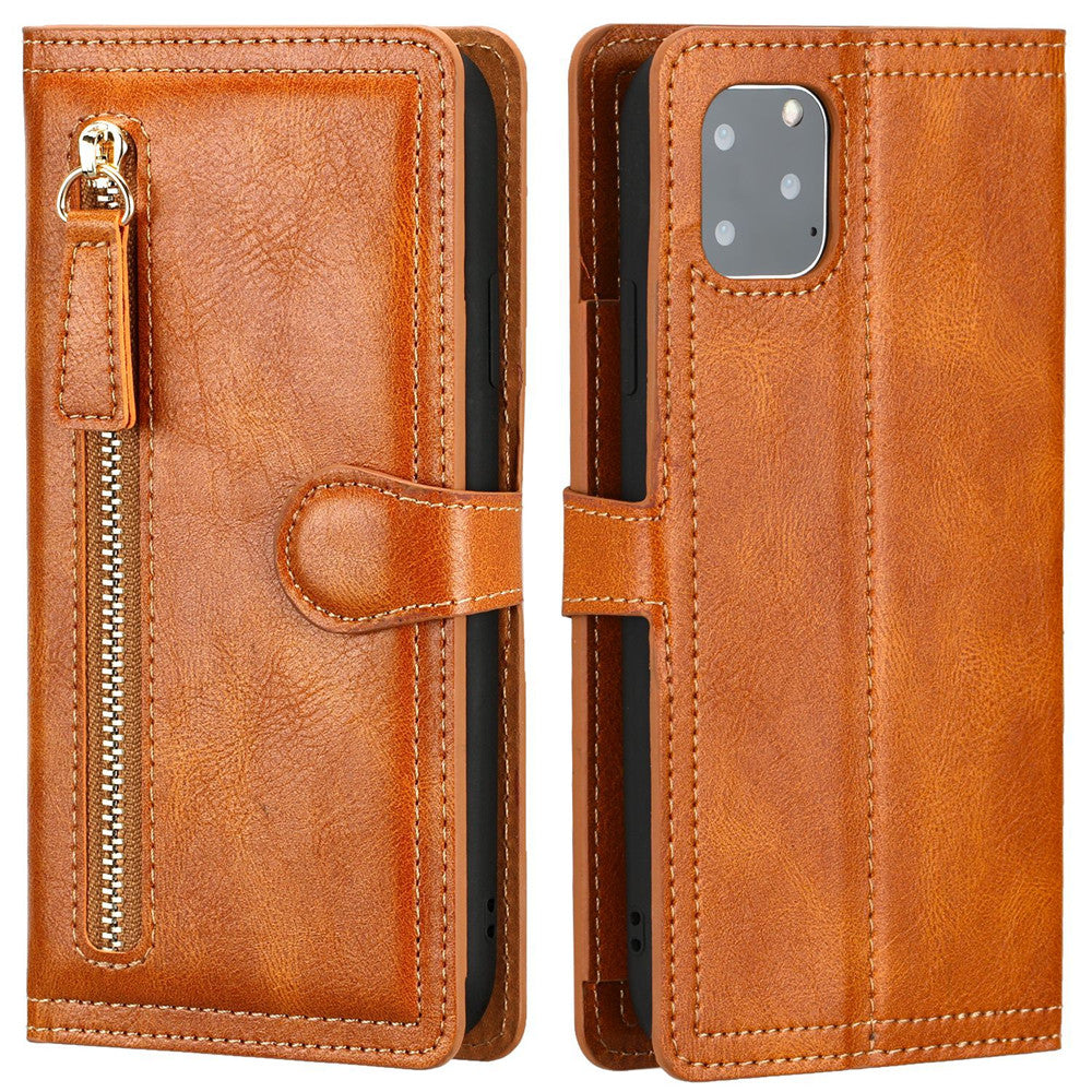 Zipper Wallet Flip Case For iPhone With Wireless Charging Support